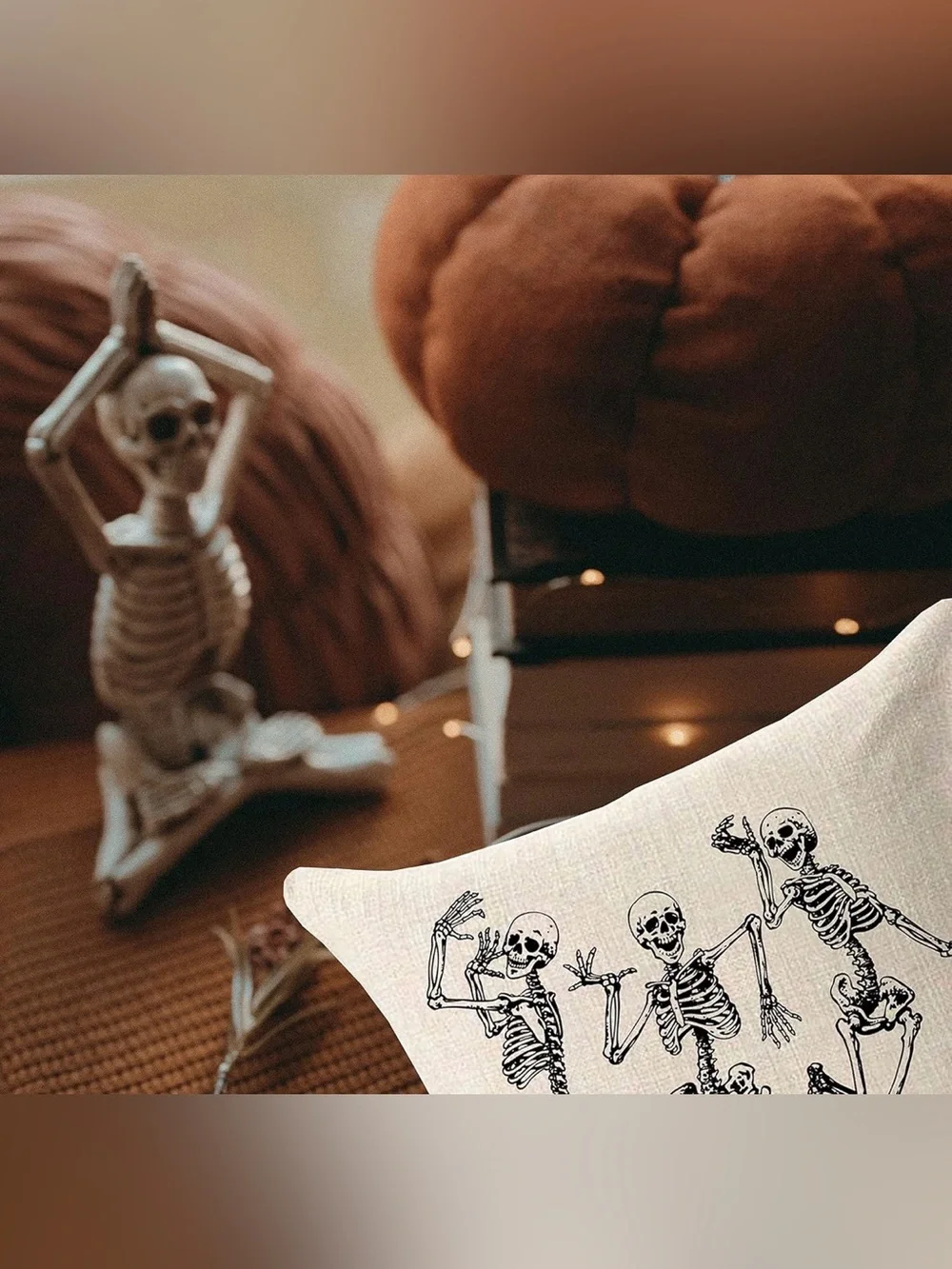 NWT Halloween Decorations Skull Pillow Covers 18x18 Inch